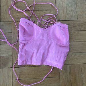 Pink type up zara corset